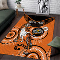 Custom NRL Tigers NAIDOC Week Area Rug Keep The Fire Burning Indigenous Art