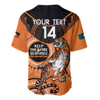 Custom NRL Tigers NAIDOC Week Baseball Jersey Keep The Fire Burning Indigenous Art