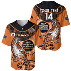 Custom NRL Tigers NAIDOC Week Baseball Jersey Keep The Fire Burning Indigenous Art
