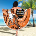Custom NRL Tigers NAIDOC Week Beach Blanket Keep The Fire Burning Indigenous Art