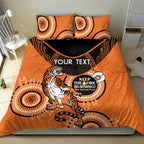 Custom NRL Tigers NAIDOC Week Bedding Set Keep The Fire Burning Indigenous Art
