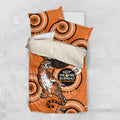 Custom NRL Tigers NAIDOC Week Bedding Set Keep The Fire Burning Indigenous Art