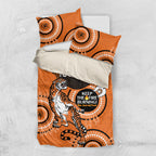 Custom NRL Tigers NAIDOC Week Bedding Set Keep The Fire Burning Indigenous Art