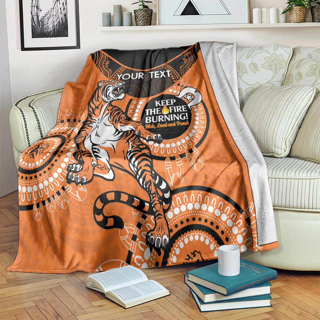 Custom NRL Tigers NAIDOC Week Blanket Keep The Fire Burning Indigenous Art