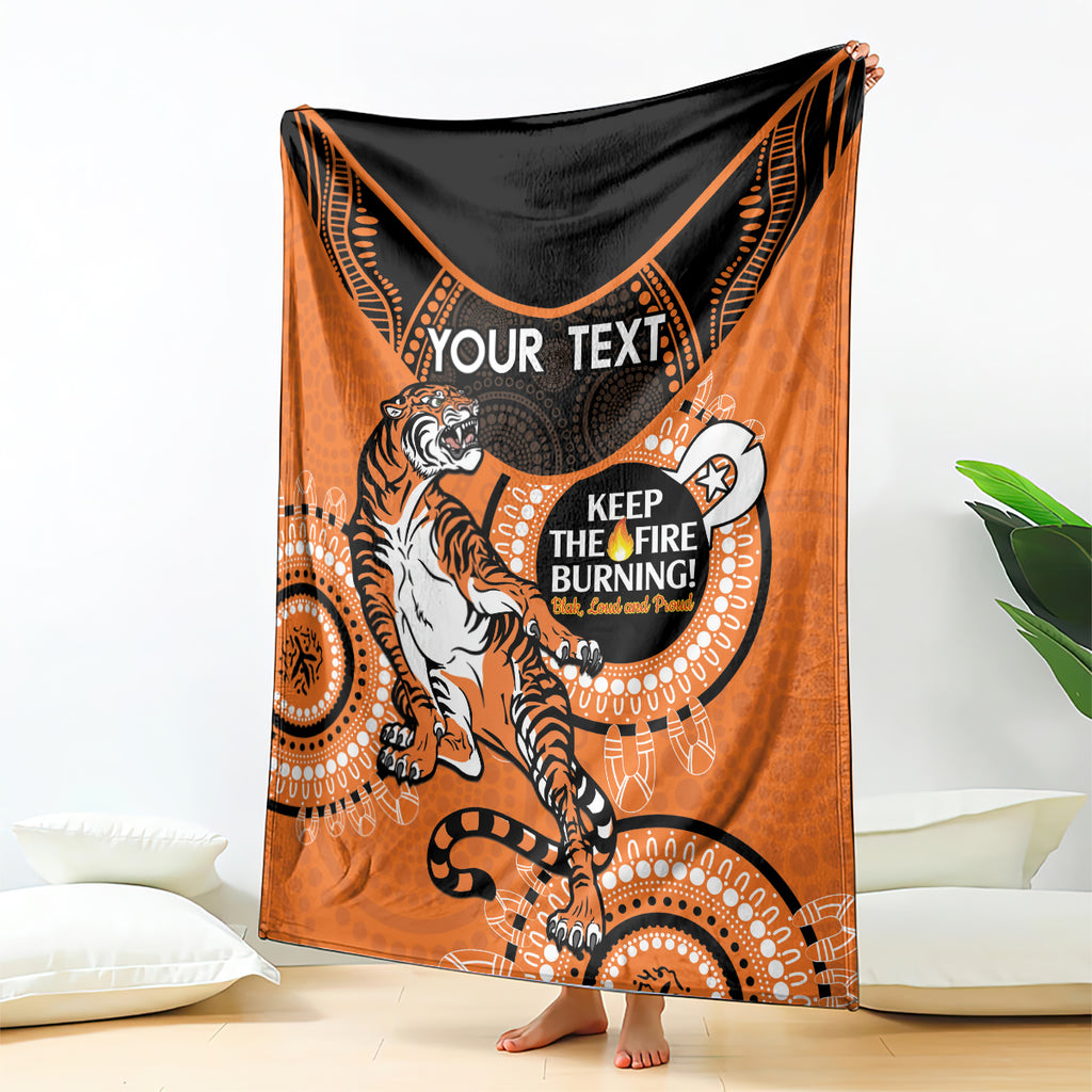 Custom NRL Tigers NAIDOC Week Blanket Keep The Fire Burning Indigenous Art