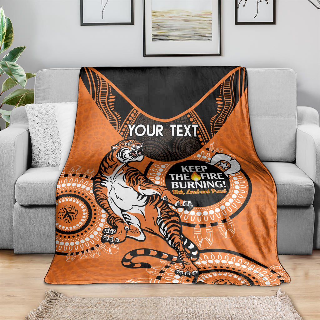 Custom NRL Tigers NAIDOC Week Blanket Keep The Fire Burning Indigenous Art