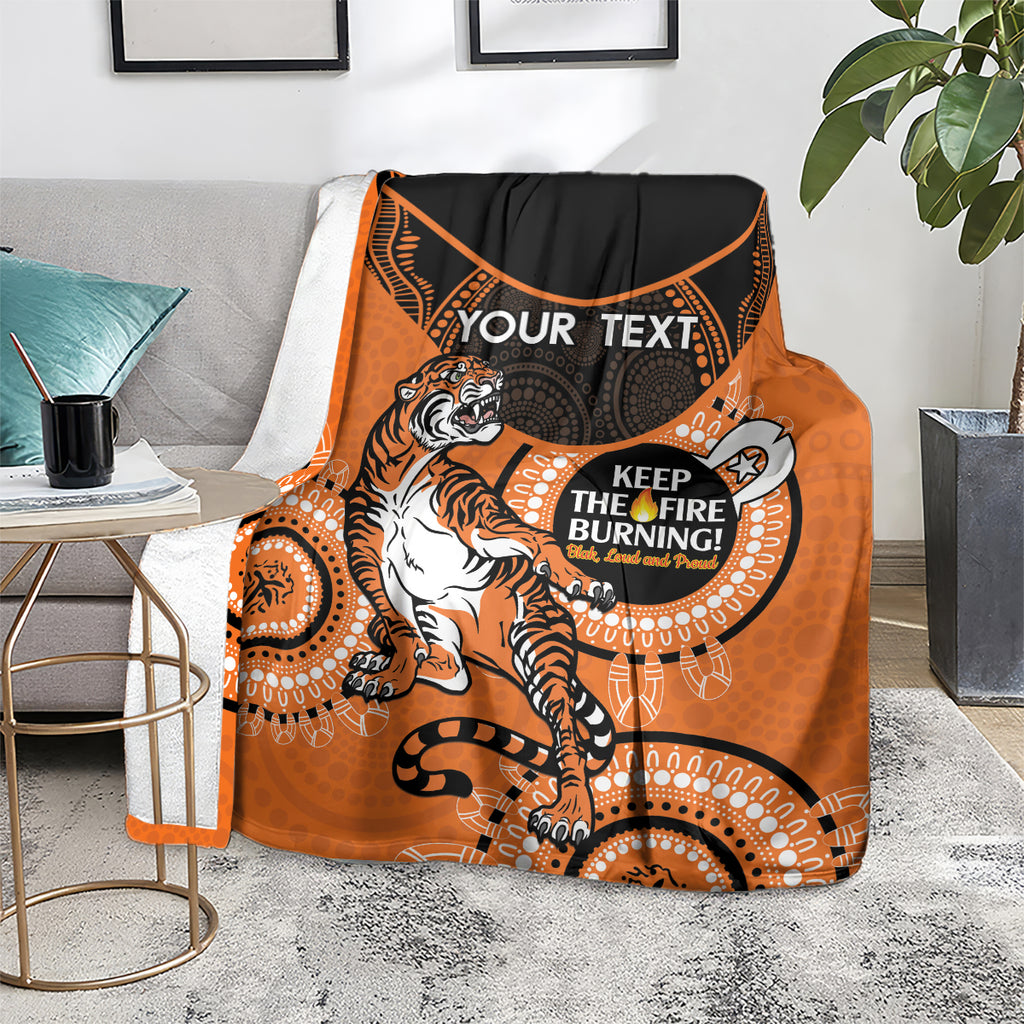 Custom NRL Tigers NAIDOC Week Blanket Keep The Fire Burning Indigenous Art