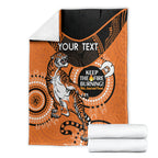 Custom NRL Tigers NAIDOC Week Blanket Keep The Fire Burning Indigenous Art