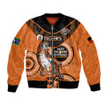 Custom NRL Tigers NAIDOC Week Bomber Jacket Keep The Fire Burning Indigenous Art