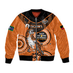 Custom NRL Tigers NAIDOC Week Bomber Jacket Keep The Fire Burning Indigenous Art