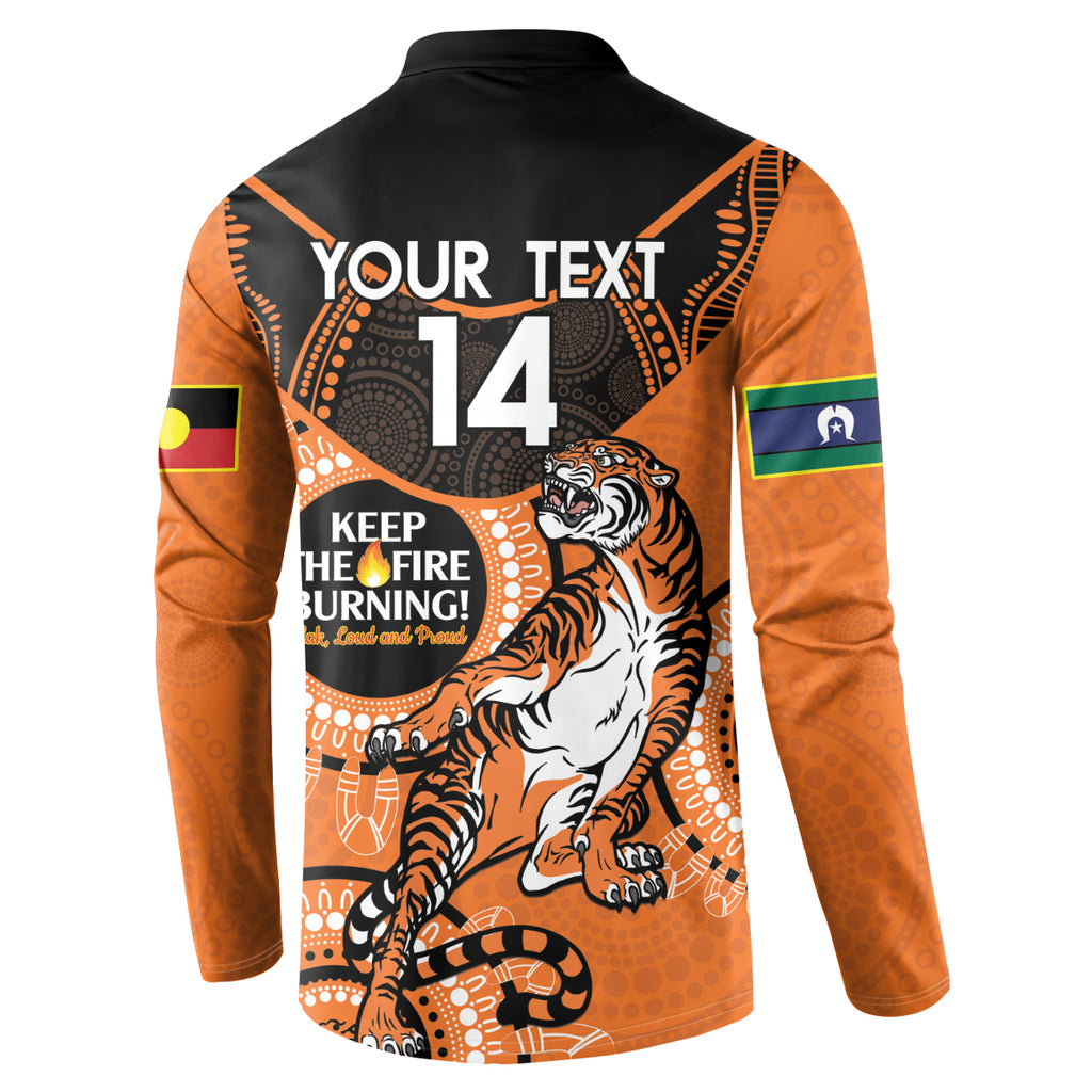 Custom NRL Tigers NAIDOC Week Button Sweatshirt Keep The Fire Burning Indigenous Art