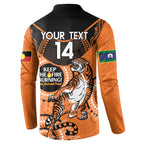 Custom NRL Tigers NAIDOC Week Button Sweatshirt Keep The Fire Burning Indigenous Art