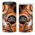 NRL Tigers NAIDOC Week 4 in 1 Can Cooler Tumbler Keep The Fire Burning Indigenous Art