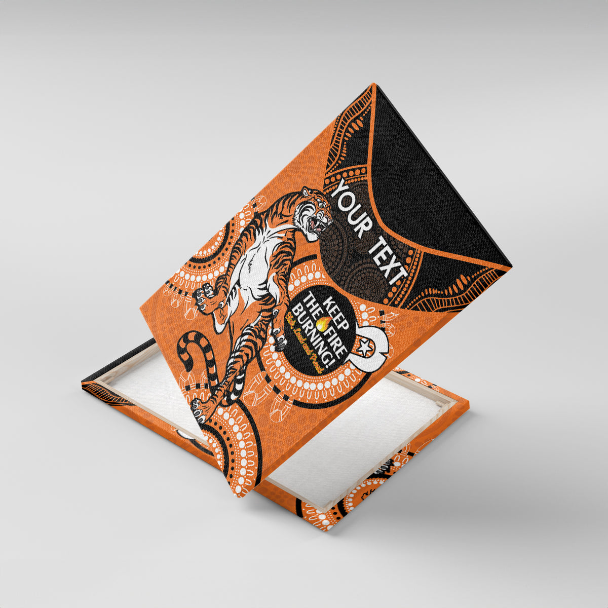 Custom NRL Tigers NAIDOC Week Canvas Wall Art Keep The Fire Burning Indigenous Art