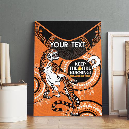 Custom NRL Tigers NAIDOC Week Canvas Wall Art Keep The Fire Burning Indigenous Art