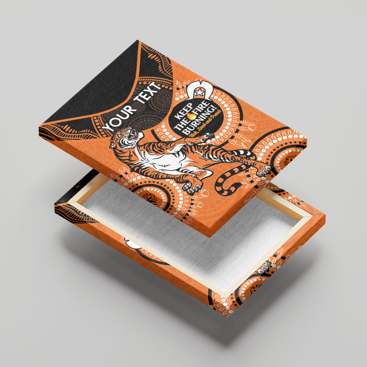 Custom NRL Tigers NAIDOC Week Canvas Wall Art Keep The Fire Burning Indigenous Art