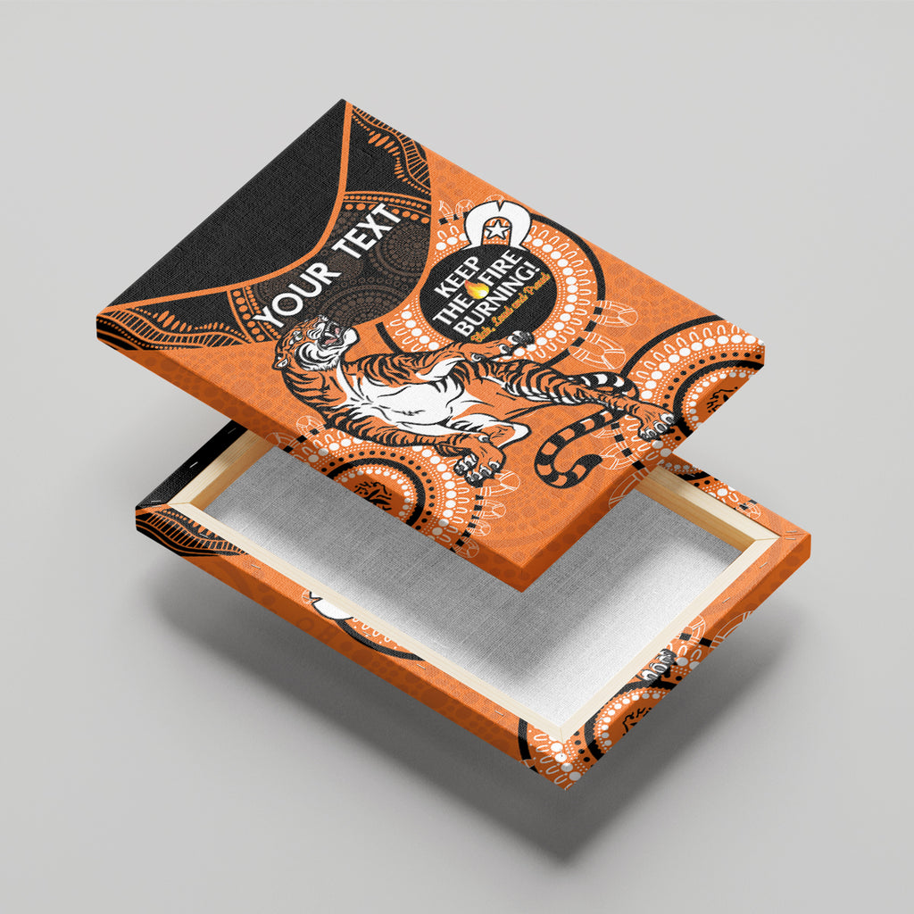 Custom NRL Tigers NAIDOC Week Canvas Wall Art Keep The Fire Burning Indigenous Art