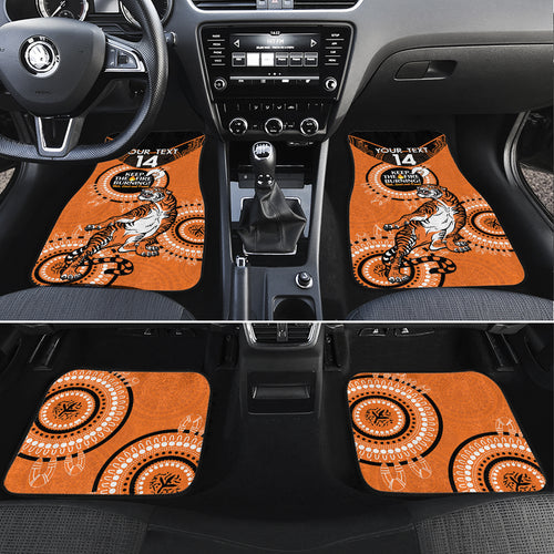 Custom NRL Tigers NAIDOC Week Car Mats Keep The Fire Burning Indigenous Art