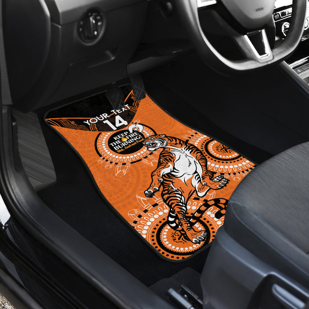 Custom NRL Tigers NAIDOC Week Car Mats Keep The Fire Burning Indigenous Art