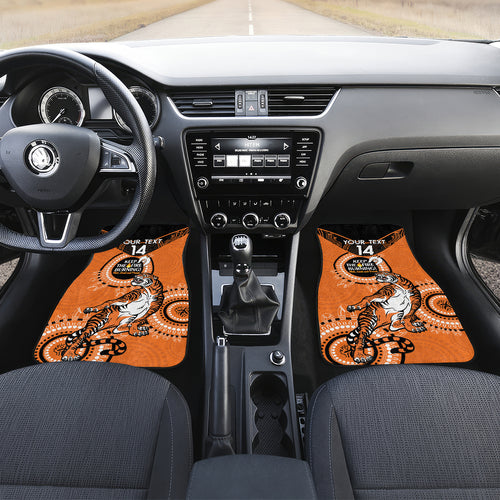 Custom NRL Tigers NAIDOC Week Car Mats Keep The Fire Burning Indigenous Art