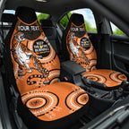 Custom NRL Tigers NAIDOC Week Car Seat Cover Keep The Fire Burning Indigenous Art