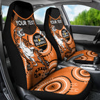 Custom NRL Tigers NAIDOC Week Car Seat Cover Keep The Fire Burning Indigenous Art
