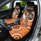 Custom NRL Tigers NAIDOC Week Car Seat Cover Keep The Fire Burning Indigenous Art