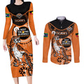 Custom NRL Tigers NAIDOC Week Couples Matching Long Sleeve Bodycon Dress and Long Sleeve Button Shirt Keep The Fire Burning Indigenous Art