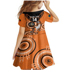 Custom NRL Tigers NAIDOC Week Family Matching Mermaid Dress and Hawaiian Shirt Keep The Fire Burning Indigenous Art