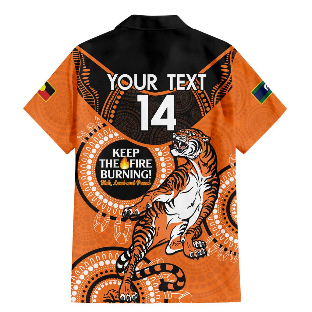 Custom NRL Tigers NAIDOC Week Family Matching Mermaid Dress and Hawaiian Shirt Keep The Fire Burning Indigenous Art