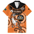 Custom NRL Tigers NAIDOC Week Family Matching Off The Shoulder Long Sleeve Dress and Hawaiian Shirt Keep The Fire Burning Indigenous Art