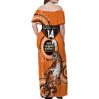Custom NRL Tigers NAIDOC Week Family Matching Off Shoulder Maxi Dress and Hawaiian Shirt Keep The Fire Burning Indigenous Art