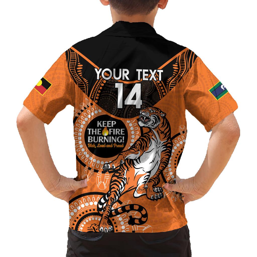 Custom NRL Tigers NAIDOC Week Family Matching Puletasi and Hawaiian Shirt Keep The Fire Burning Indigenous Art