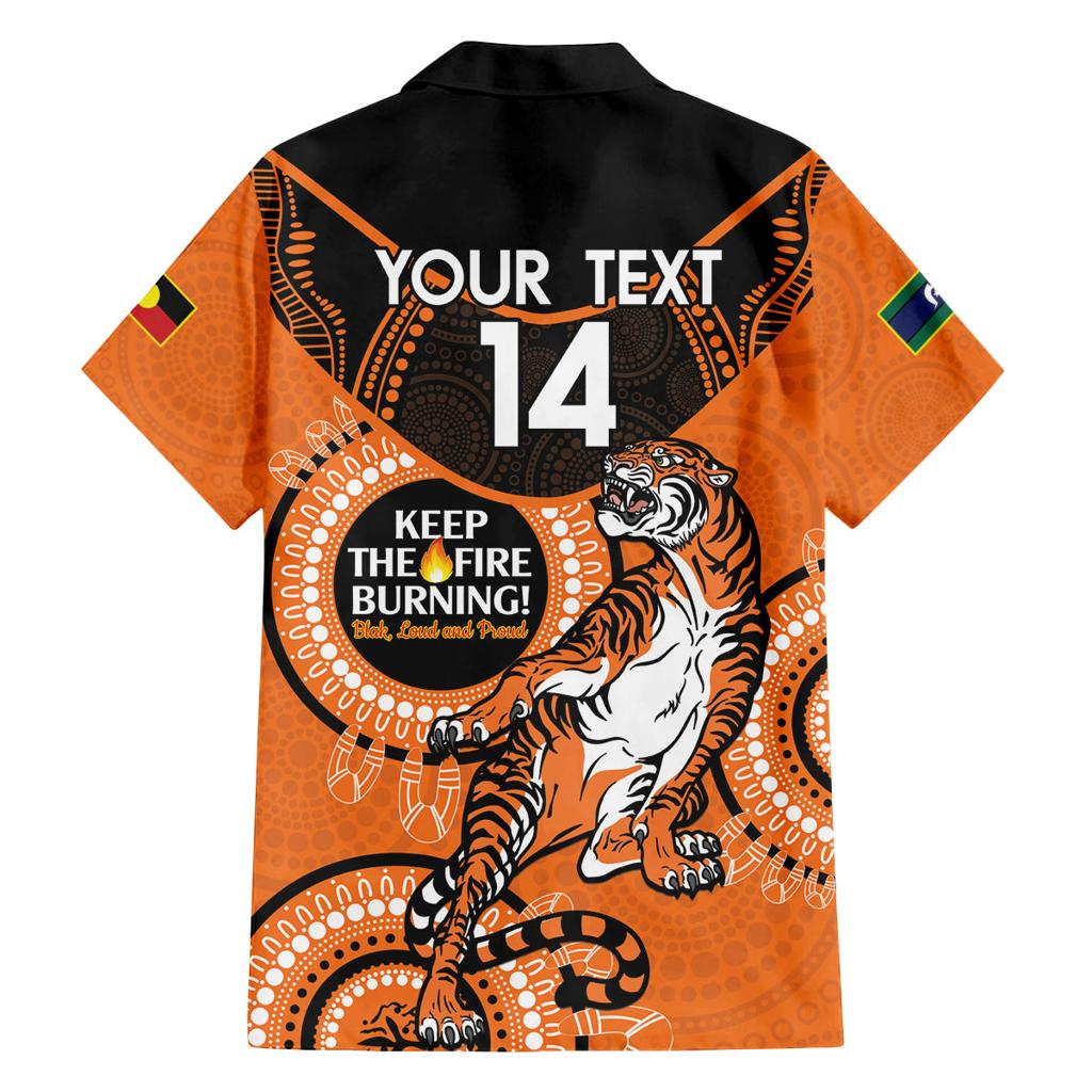 Custom NRL Tigers NAIDOC Week Family Matching Puletasi and Hawaiian Shirt Keep The Fire Burning Indigenous Art