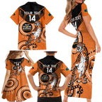 Custom NRL Tigers NAIDOC Week Family Matching Short Sleeve Bodycon Dress and Hawaiian Shirt Keep The Fire Burning Indigenous Art