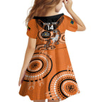 Custom NRL Tigers NAIDOC Week Family Matching Summer Maxi Dress and Hawaiian Shirt Keep The Fire Burning Indigenous Art