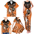 Custom NRL Tigers NAIDOC Week Family Matching Tank Maxi Dress and Hawaiian Shirt Keep The Fire Burning Indigenous Art