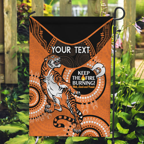 Custom NRL Tigers NAIDOC Week Garden Flag Keep The Fire Burning Indigenous Art