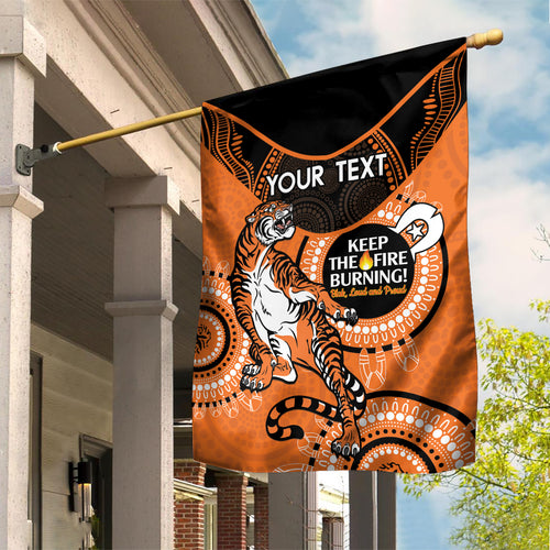 Custom NRL Tigers NAIDOC Week Garden Flag Keep The Fire Burning Indigenous Art