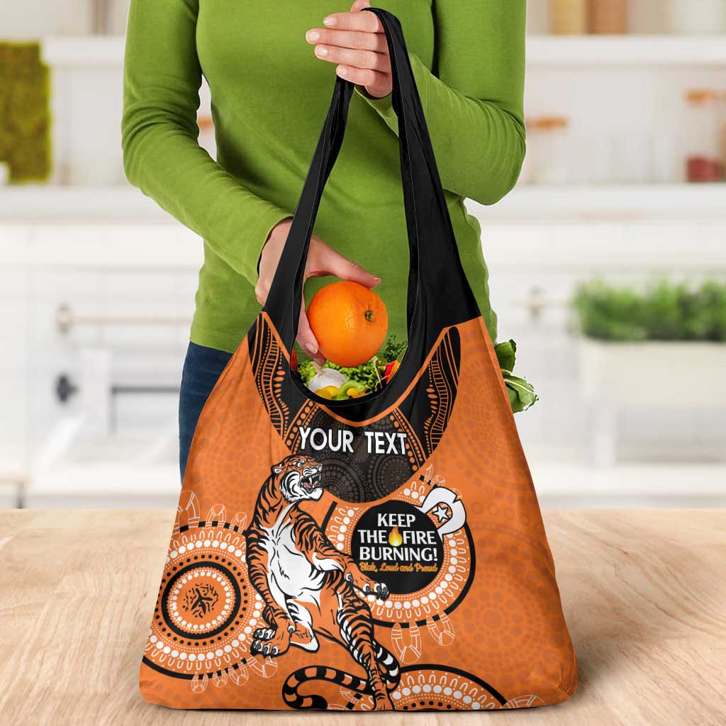 Custom NRL Tigers NAIDOC Week Grocery Bag Keep The Fire Burning Indigenous Art