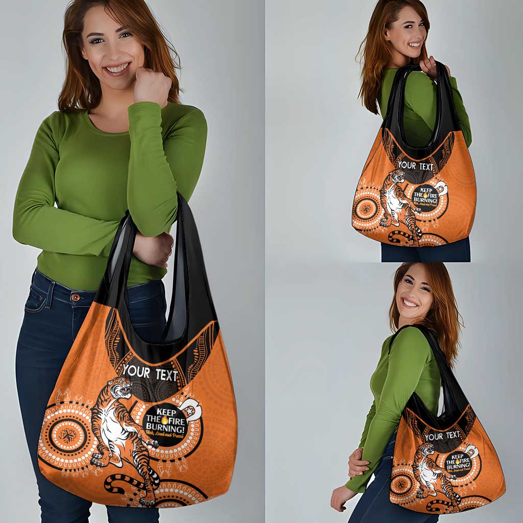 Custom NRL Tigers NAIDOC Week Grocery Bag Keep The Fire Burning Indigenous Art