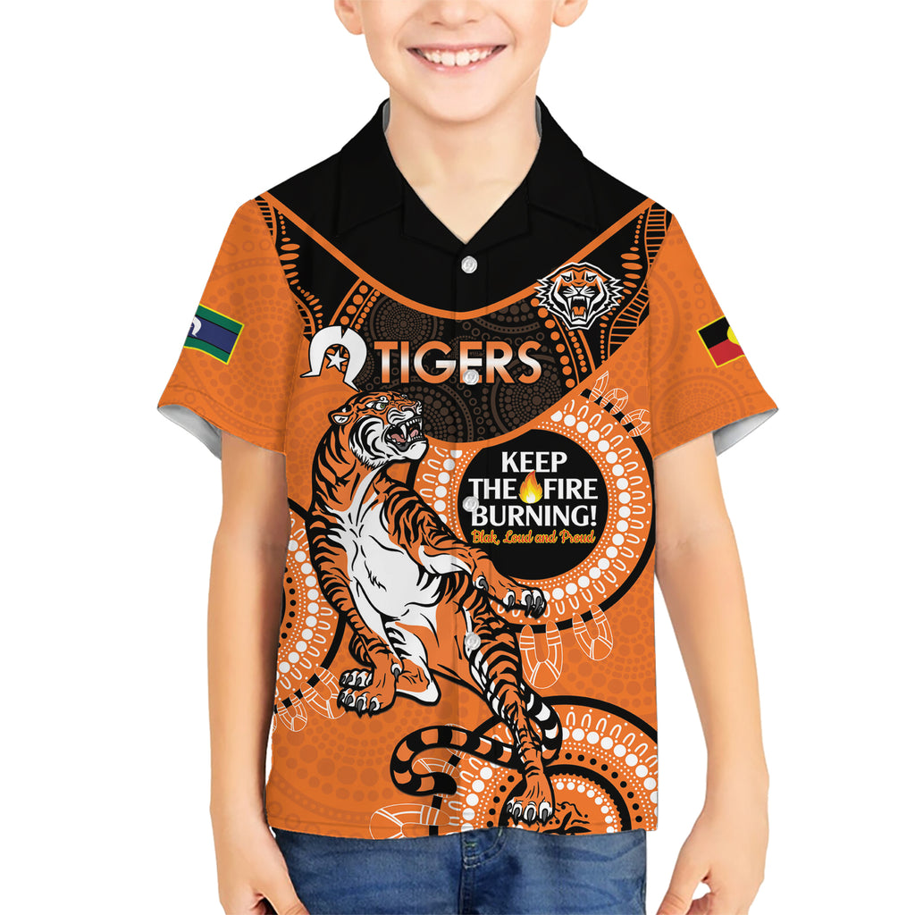 Custom NRL Tigers NAIDOC Week Hawaiian Shirt Keep The Fire Burning Indigenous Art