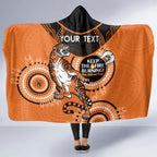 Custom NRL Tigers NAIDOC Week Hooded Blanket Keep The Fire Burning Indigenous Art