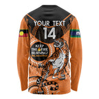 Custom NRL Tigers NAIDOC Week Long Sleeve Shirt Keep The Fire Burning Indigenous Art