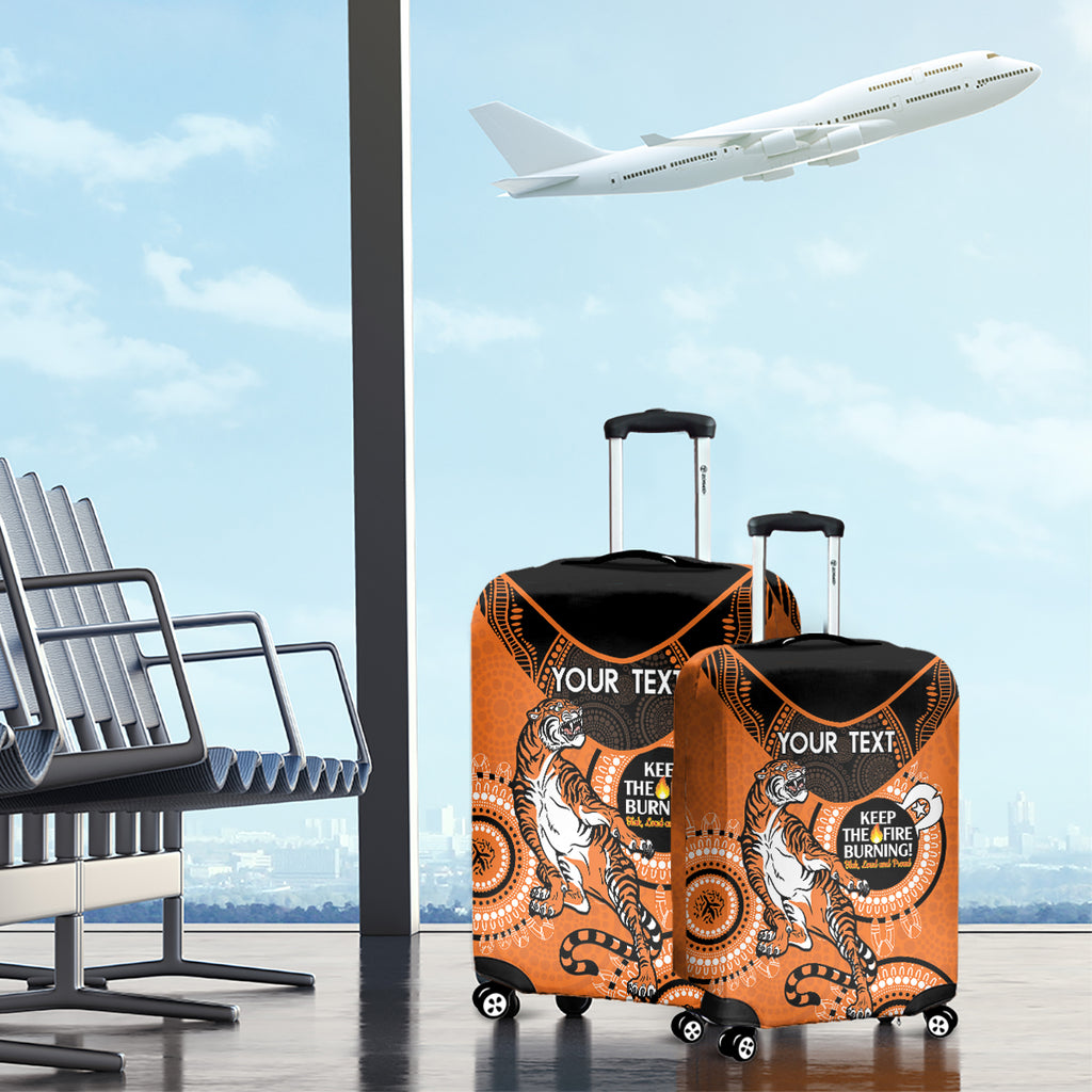 Custom NRL Tigers NAIDOC Week Luggage Cover Keep The Fire Burning Indigenous Art