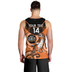 Custom NRL Tigers NAIDOC Week Men Tank Top Keep The Fire Burning Indigenous Art