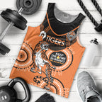 Custom NRL Tigers NAIDOC Week Men Tank Top Keep The Fire Burning Indigenous Art