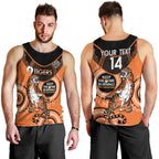 Custom NRL Tigers NAIDOC Week Men Tank Top Keep The Fire Burning Indigenous Art