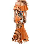 Custom NRL Tigers NAIDOC Week Mermaid Dress Keep The Fire Burning Indigenous Art