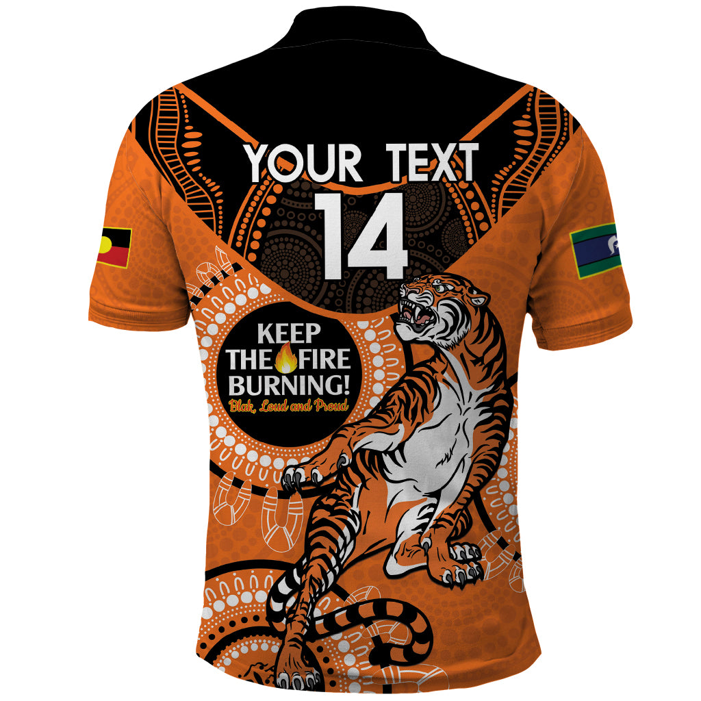 Custom NRL Tigers NAIDOC Week Polo Shirt Keep The Fire Burning Indigenous Art